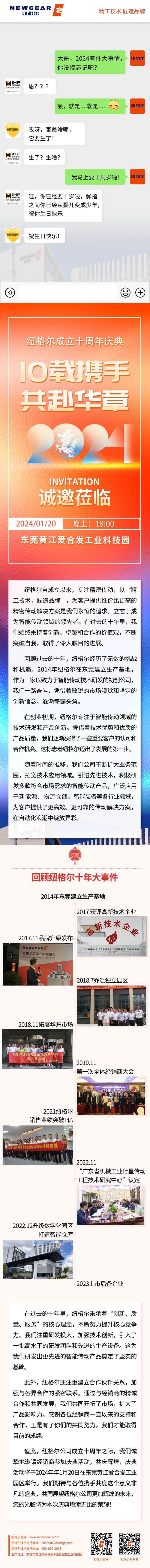 紐格爾：邀請您參加十周年慶典，1月20日不見不散！