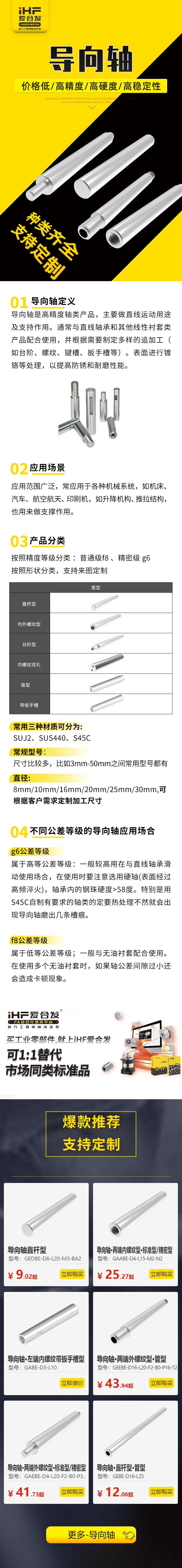 帶你30秒了解導向軸的產品分類，支持定制！